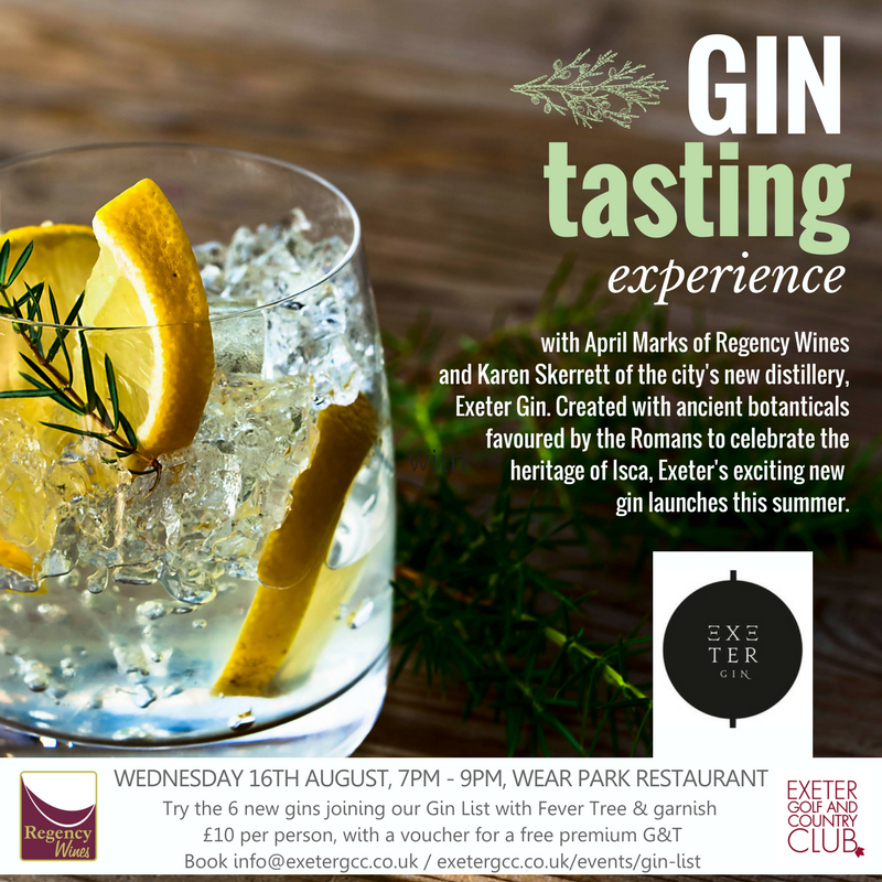 Gin Tasting Night At Exeter Golf And Country Club The Exeter Daily